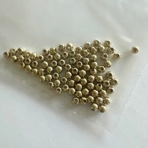 Gold and Silver Tone Round Beads for Jewelry Making